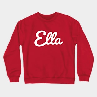 Ella Typography White Cursive Script Crewneck Sweatshirt